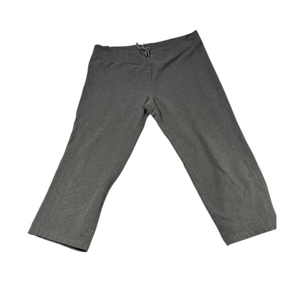 Lands End Womens Gray Drawstring Wide-Leg Pants 24W-26W Cotton/Polyester Blend - Picture 1 of 6